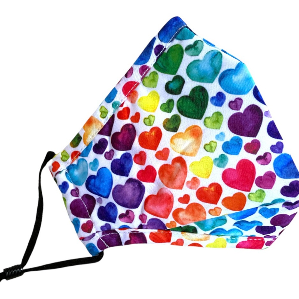 Women’s Face Mask Rainbow Hearts